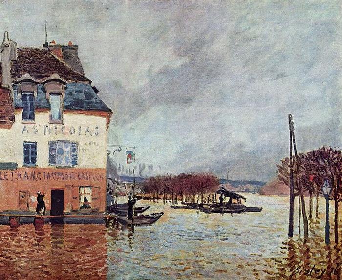 Alfred Sisley uberschwemmung in Port Marly oil painting picture